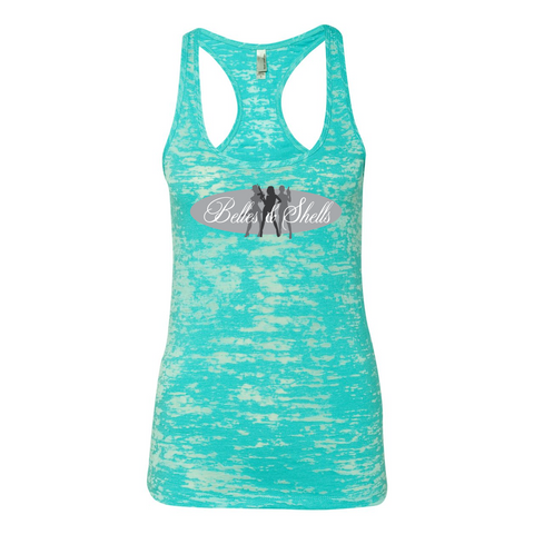 Belles & Shells Burnout Racerback Tank